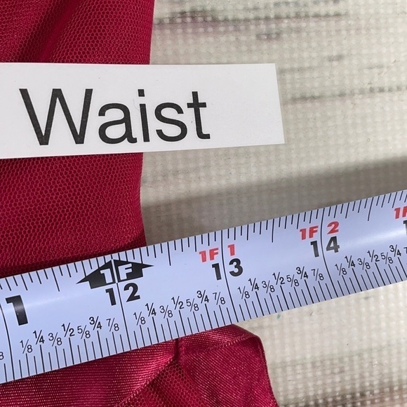 DB Studio Dress Red Christmas Holiday Floral Ribbon Tulle XS - Picture 13 of 14